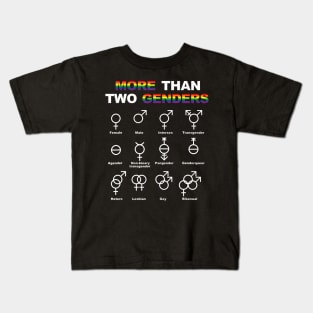 More Than 2 Genders, LGBTQ Flag Gay Pride Month Proud LGBT Kids T-Shirt